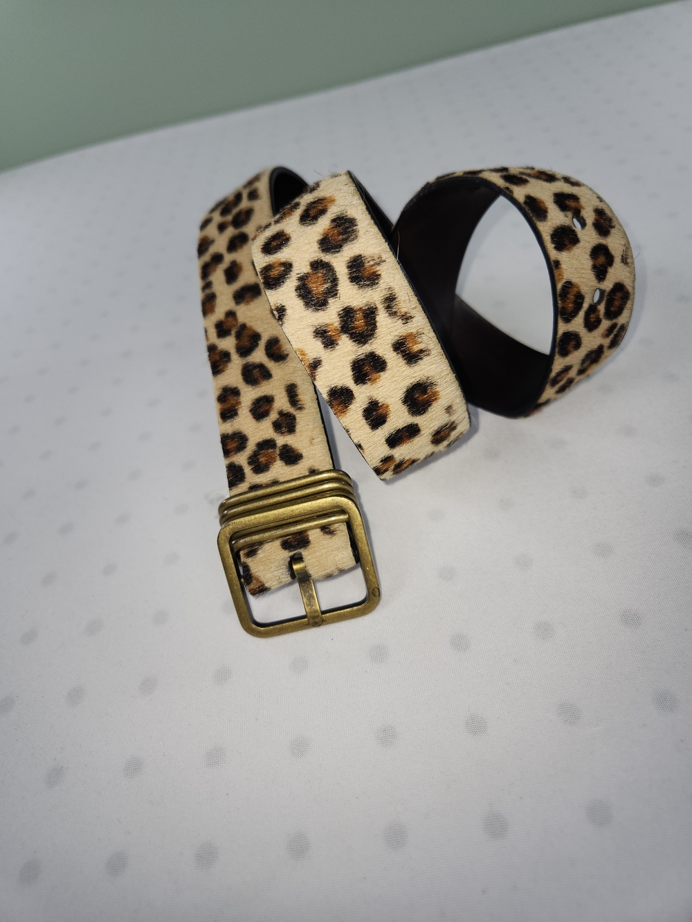 Express Leopard Print Genuine Leather Belt Womens Small Vgt
